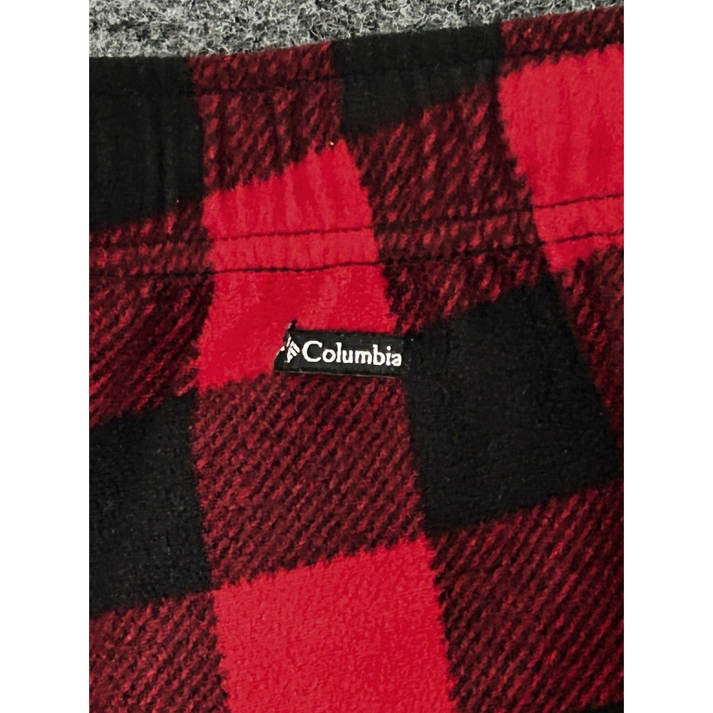 Columbia Fleece Pants PJ Bottoms Red Black Pockets Elastic Waist MEDIUM - Picture 3 of 8